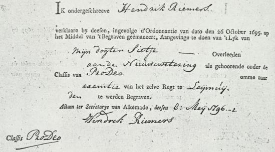 overlijden Sietje Riemers