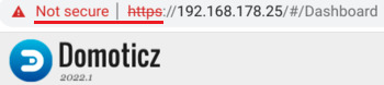 Domoticz not secure secure