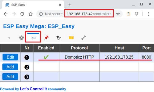 ESP-Easy controllers controller