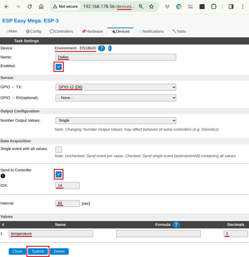 ESPEasyDevicesConfiguratie ESP-Easy