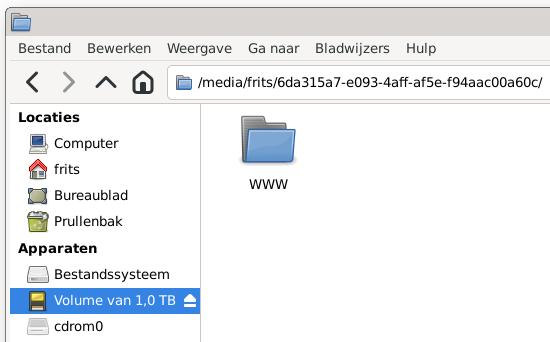 Thunar-bestandsbeheer MicroSD Thunar