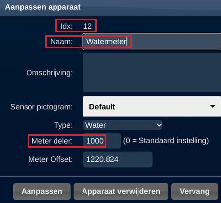 Watermeter deel factor Watermeter